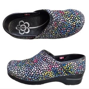 Sanita Women's Clog Multi-colored Stained Glass Print size 39/8 US